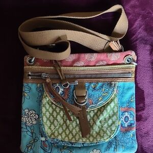 Fossil Floral Patchwork Crossbody Bag